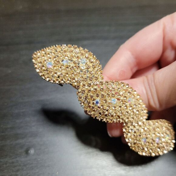 2/$20 Brand New Copper Gold Colour Rhinestone Hair Clip #1 - Picture 4 of 7